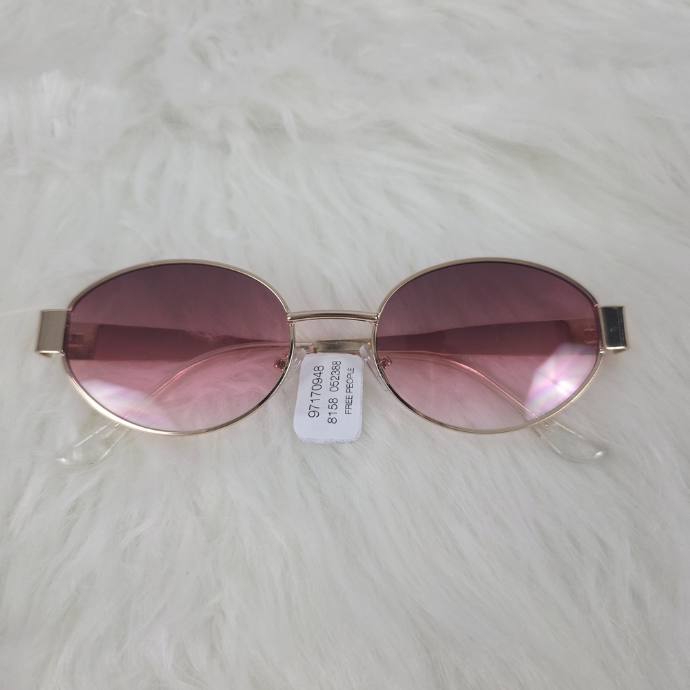 Free People Pink Gradient Oval Sunglasses